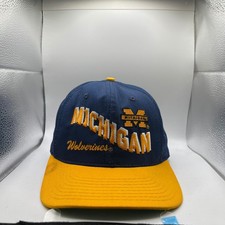 Vintage Michigan Wolverines Hat Mens OSFA Navy Yellow Snapback NCAA Made in USA