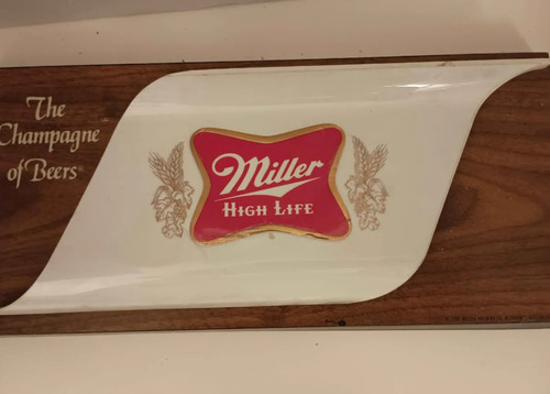 Vintage Miller High Life Beer Hanging Wall Sign from 1980s