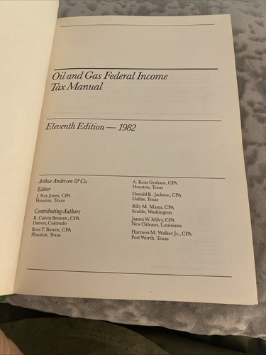 Oil and Gas Federal Income Tax Manual Manual Arthur Andersen 1982 RARE! - Picture 5 of 13