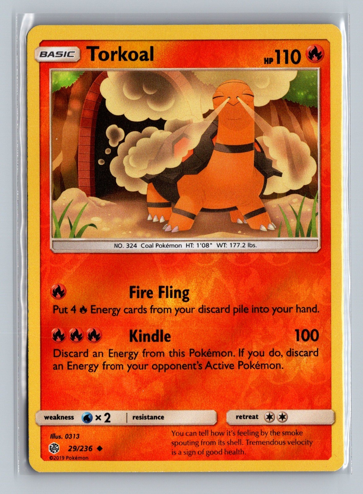 Torkoal Reverse Holo Uncommon SM - Cosmic Eclipse 29/236 NM - LP