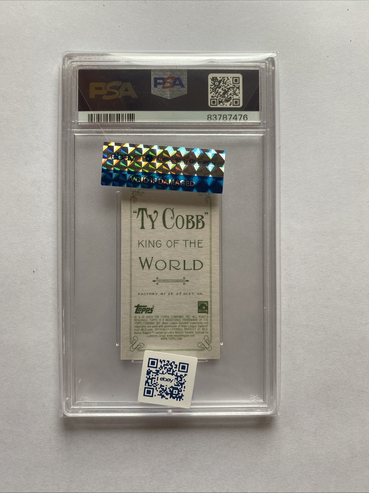 PSA 10 T206 Honus Wagner TY Cobb Ad Back 2023 Topps 206 1/1 HOF Grail view 4