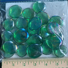 14.4 oz. CLEAR GREEN FLAT GLASS MARBLES