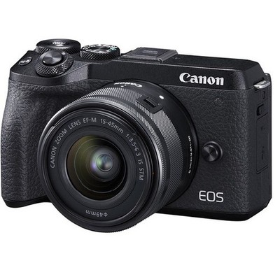 Canon EOS M6 Mark II Mirrorless Digital Camera with 15-45mm Lens - Black