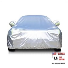 6 Layers Car Cover Waterproof All Weather Fit Sedan Length 184-193 inch silver
