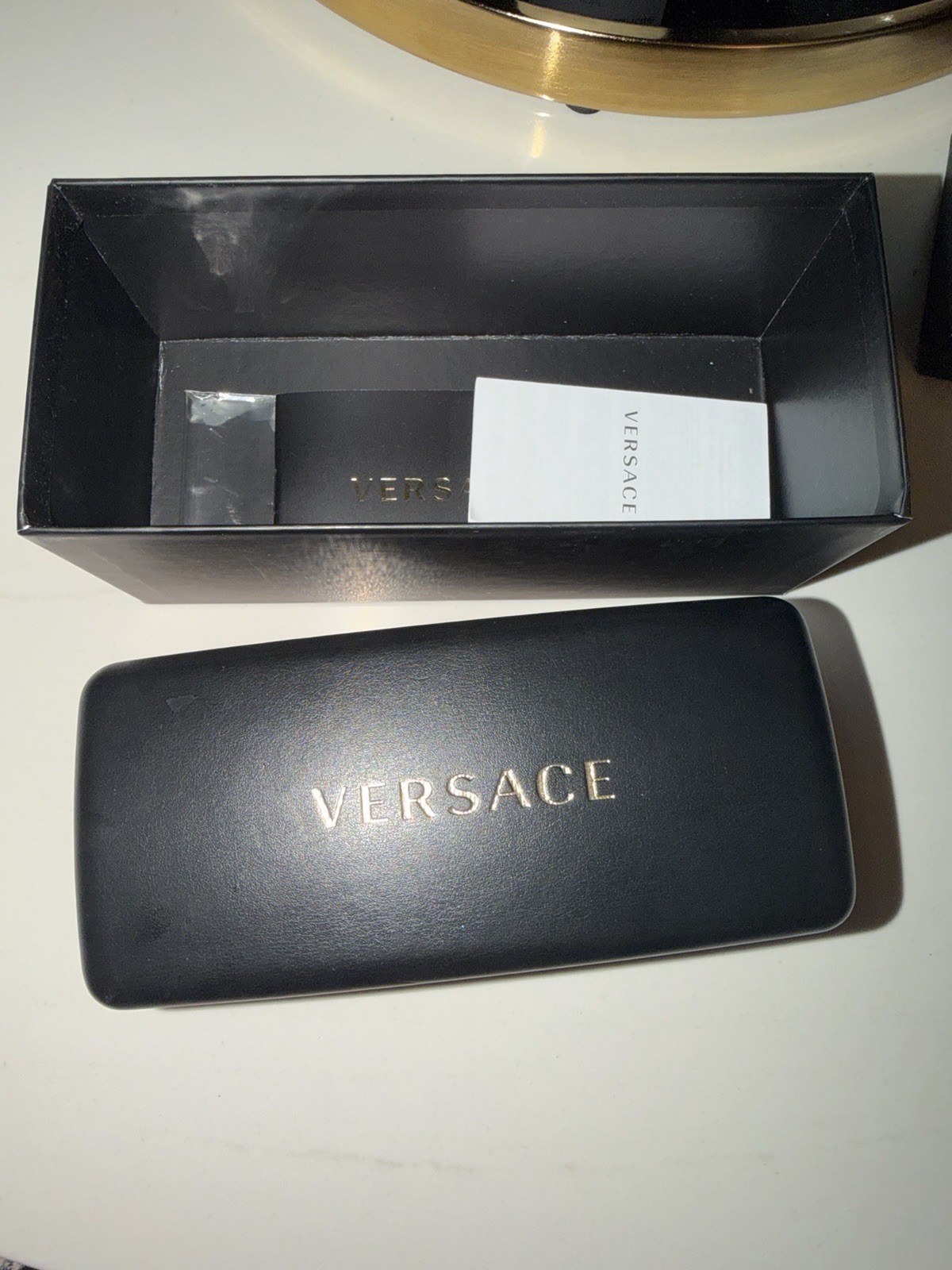 Versace Oversized Square Brown Sunglasses Gold Detail Women's Designer thumbnail 3