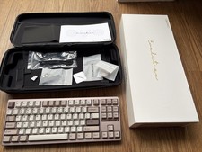 EvoWorks Evo80 Mechanical Keyboard – Anodized Sandgold – PP Plate – Oat Switches