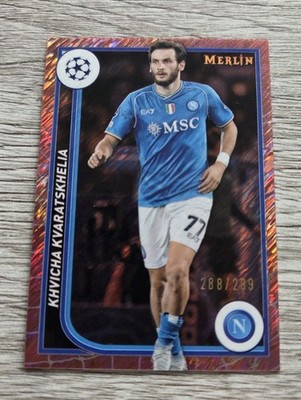 Topps Merlin Chrome UCC 23/24 KHVICHA KVARATSKHELIA Rose Gold Shimmer   /299