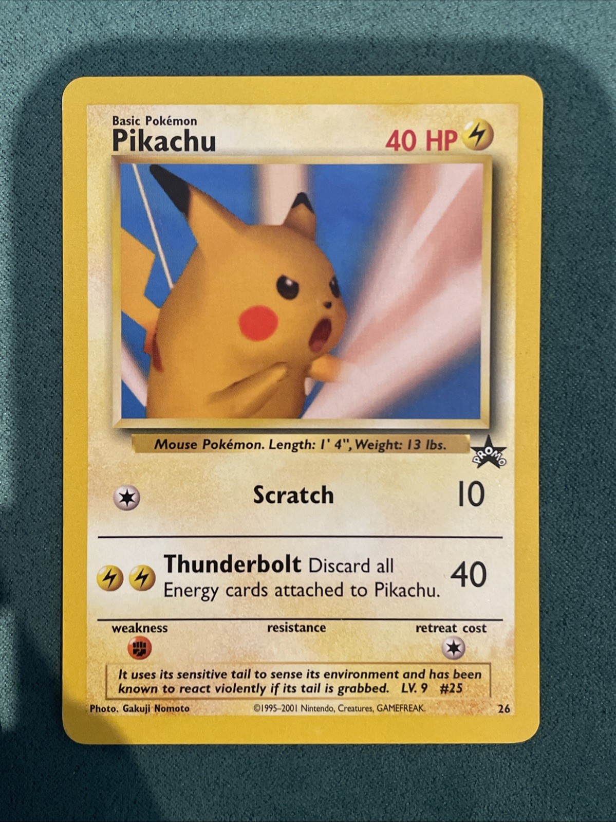 2001 Black Star Promo Pokemon League Card Pikachu 26 - Near Mint/Mint!