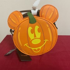 BOLSO BANDOLERA LOUNGEFLY DISNEY MICKEY MOUSE CALABAZA BRILLANTE EN LA OSCURIDAD ¡¡¡NUEVO CON ETIQUETAS!!! 🎃