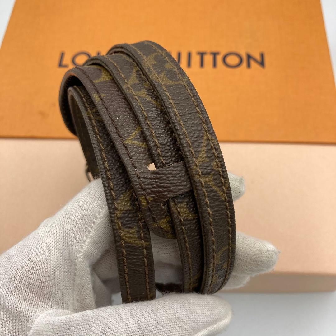 Authentic Louis Vuitton Monogram Shoulder strap LV Logo Brown