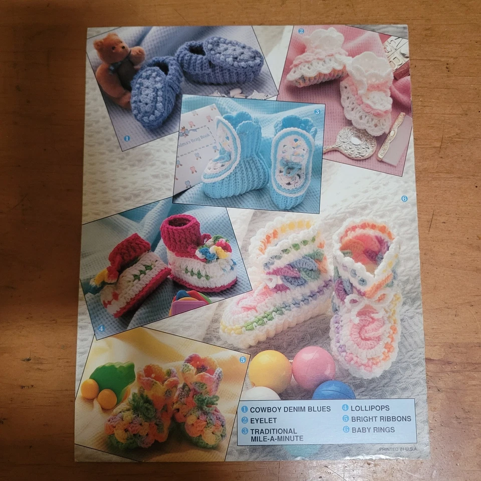 Annie's Attic Mile-A-Minute Crochet Baby Booties #266B Patterns 1991 - Image 2 of 2