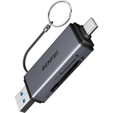 SD Kartenleser, Dual Stecker USB 3.0/USB C Kartenlesegerät Highspeed OTG Adap...