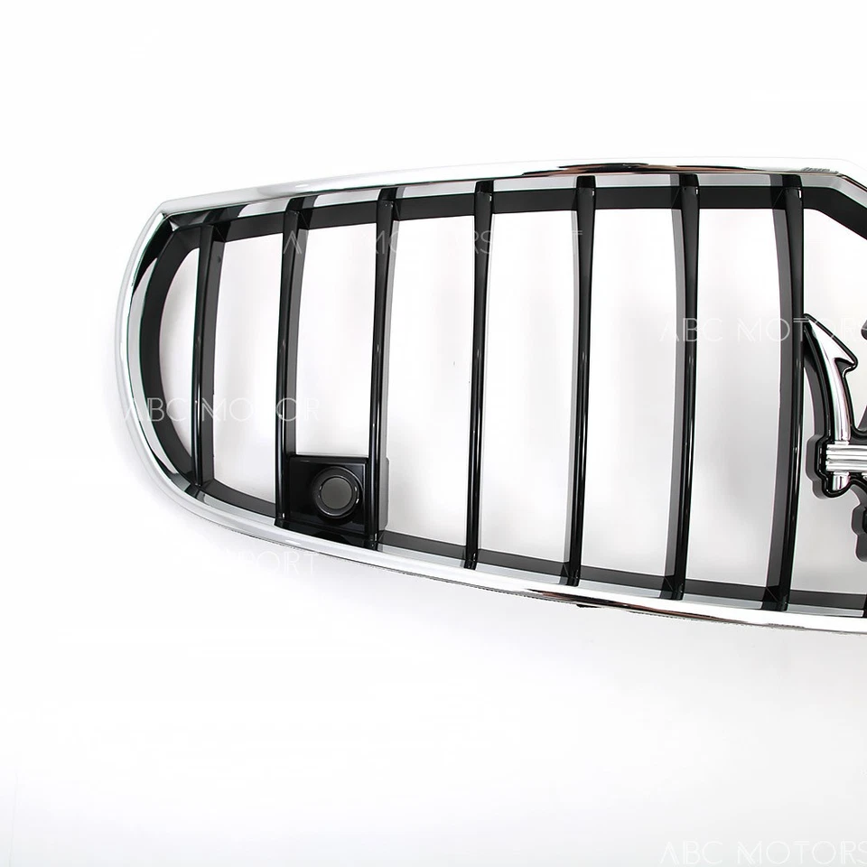 Chrome Black Front Bumper Grille For Maserati Quattroporte 2013-2016 GTS S SQ4 - Image 4 of 4