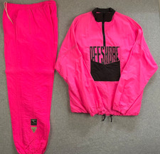 Vintage 1988 Off Shore Neon Pink Surf Tracksuit XL Oversized USA It's Amazing
