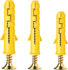 100 Pcs Screw & Wall Plug Set for Masonry - Zinc Galvanized Assortment Kit