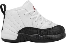 NIKE Jordan Toddler's 12 Retro White/Gym Red-Black 'Taxi Flip' 850000 162 - Si