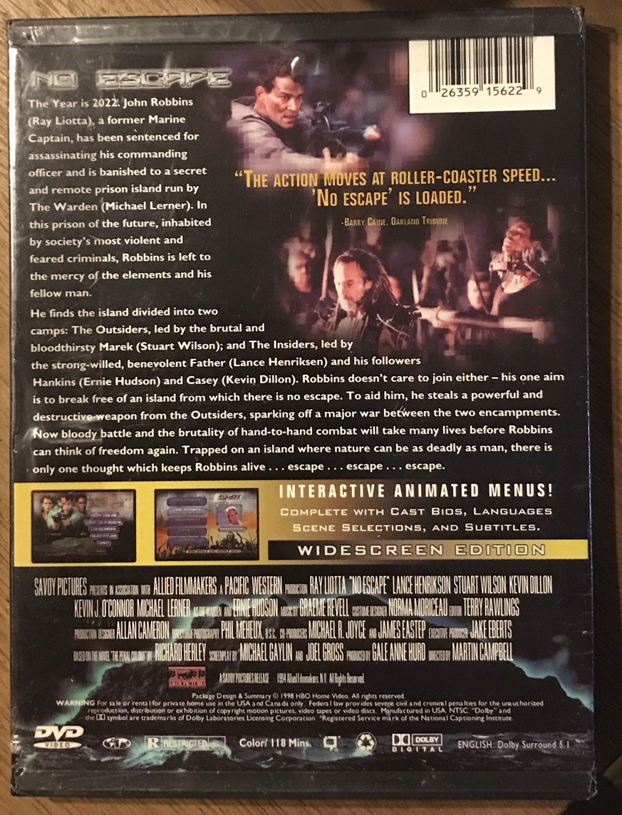 No Escape (DVD, 1998) for sale online | eBay