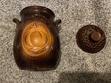 Rumtopf Vintage West Germany Lidded Pottery Wine Jar 801-28 Brown Glossy Glaze