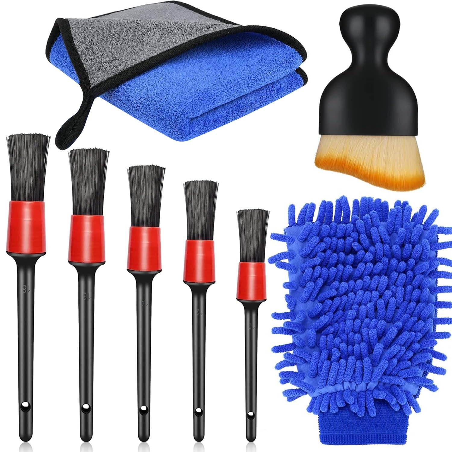 Pinceaux de nettoyage pour voiture brosses habitacle kit entretien plastique noir