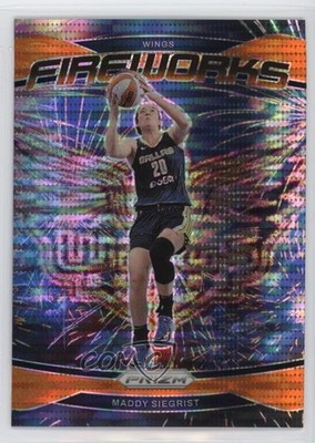2024 Panini Prizm WNBA Fireworks Orange Pulsar 7/75 Maddy Siegrist #10 0v2u