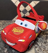 RARE Disney Cars Lightning McQueen Red Car Plush Halloween/Easter Basket, *READ*