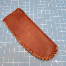 Vintage Rustic Fixed Blade Knife Sheath Brown Leather Belt Pouch Case 6.75"x6.25