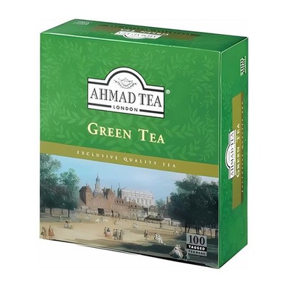 Ahmad Green Tea 100 tagged tea bags