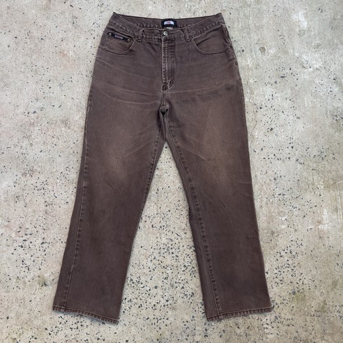 Moschino Jeans, Vintage 90s Moschino Jeans Men's Brown Straight Leg Denim Archival Italy Size 32