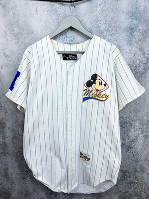 T-shirt Disney Mickey Sport style baseball à rayures fabriqué aux États-Unis ... - Photo 1/4