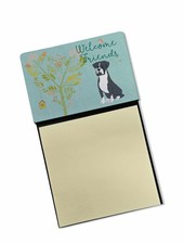 Caroline's Treasures Welcome Friends Black Boxer Watercolor Sticky Note Holder
