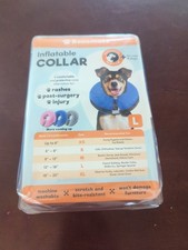 Inflatable Dog Collar Sz L For Protection For Stitches Or Bitting