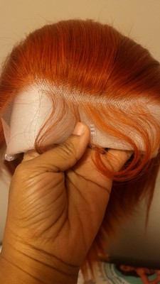 Orange Ginger Lacefront Human Hair Wig 14 Inch