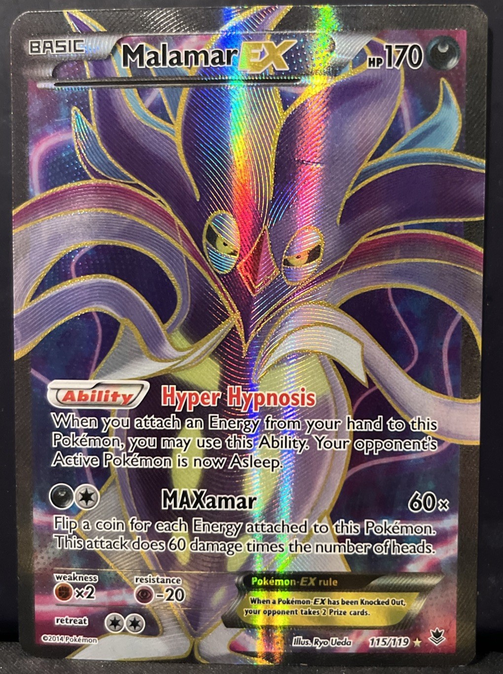 Pokémon TCG Malamar EX Phantom Forces 115/119 Full Art Ultra Rare Holo MP-