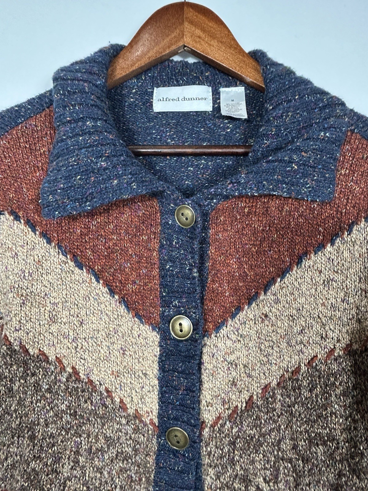 Vintage Alfred Dunner Collared Patchwork Cardigan… - image 3