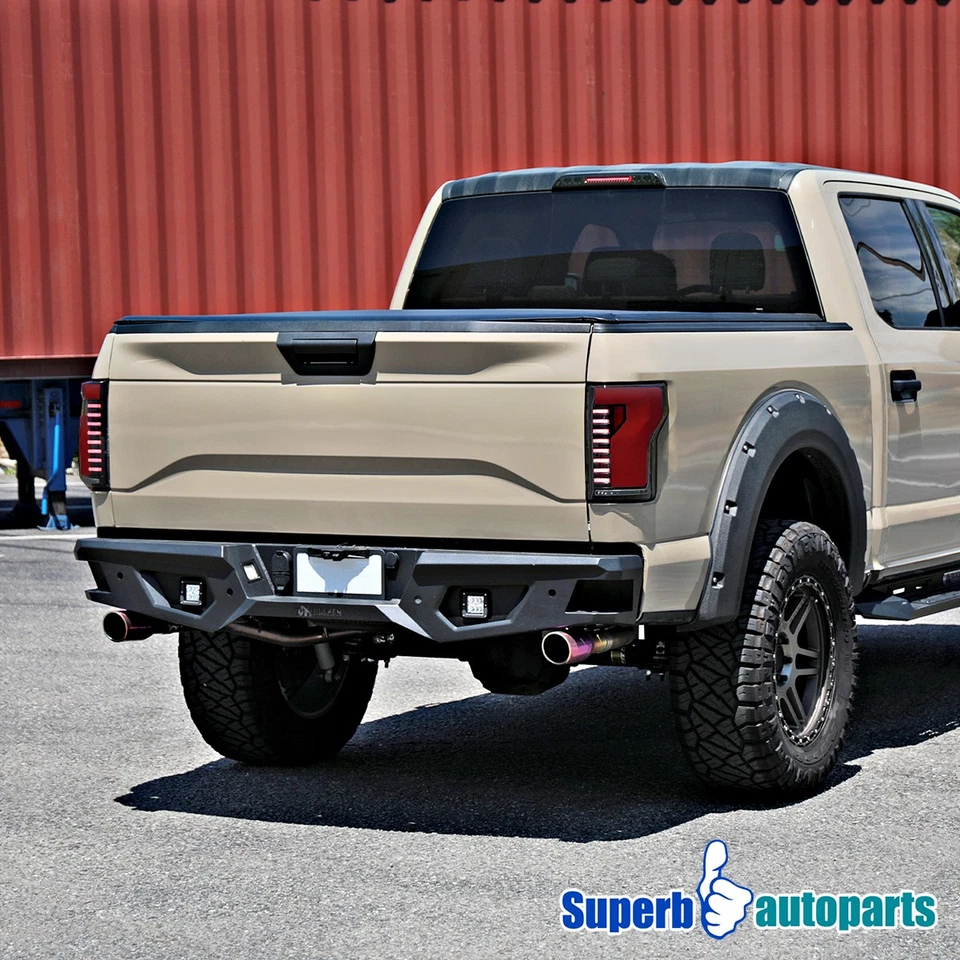 For 2015-2017 Ford F150 Black Red Smoke Tail Lights Sequential LED turn signal Foto 3 de 4