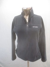Columbia Size M Women Blk Fleece Full Zip High Collar Pockets Outdoor Jacket 526