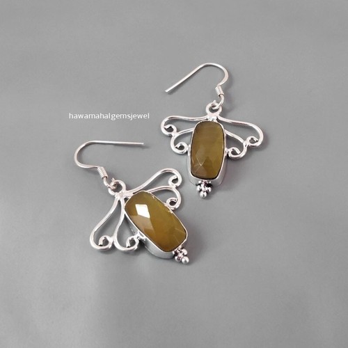 Boucles D'oreilles Pendantes Goutte En Grenat - Style Ethnique, Argenté, Fait Main En Inde