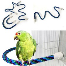 Hanging Budgie Perch Parrot Cage Toys Bird Rope Swing Cockatiel Parakeet