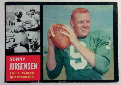 1962 Philadelphia Eagles Quarterback Sonny Jurgensen Topps