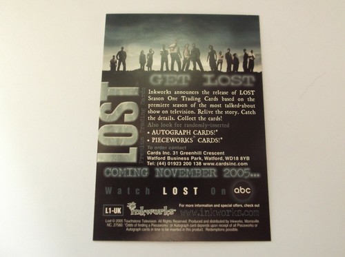 Inkworks - Lost: season 1 "GET LOST" #L1-UK Promo Trading Card - 2005 - Picture 2 of 2