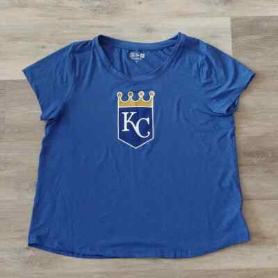 New Era MLB Women's Kansas City Royals T-Shirt Blue Size XL