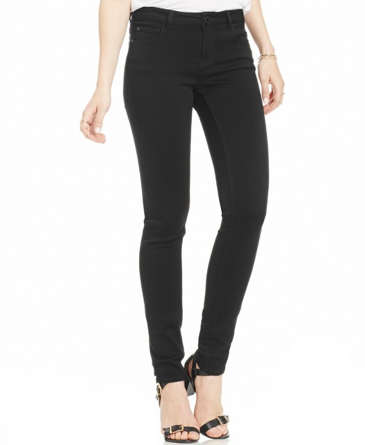celebrity pink mid rise ankle skinny black