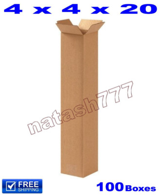 100 - 4x4x20 Cardboard Boxes 32-ECT Mailing Packing Shipping Corrugated Carton