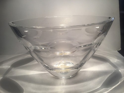 Lenox Clear Crystal 9.5” Long Oval Bowl with 6 Frosted Ovals - Picture 2 of 12