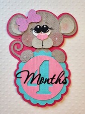 Baby Girl 4 Months Tag. Scrapbook, Card making Paper Piecing