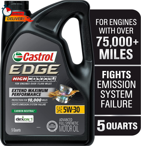 Edge High Mileage 5W-30 Advanced Full Synthetic Motor Oil, 5 Quarts - Picture 1 of 12