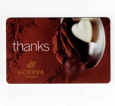 Godiva Gift Card - Chocolate Hearts - Thanks - No Value - I Combine Shipping