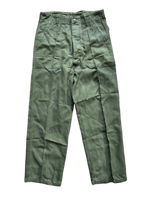 Vietnam War US OG 107 Type 1 Sateen Button Fly Trousers Small 32 x