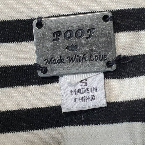 Poof Made With Love Womens Suit Jacket Blazer Black White Stripe Pockets Short S - Picture 7 of 9