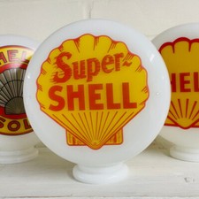 Super Shell Mini Gas Pump Globe, Oil and Petrol Memorabilia, Glass Globe